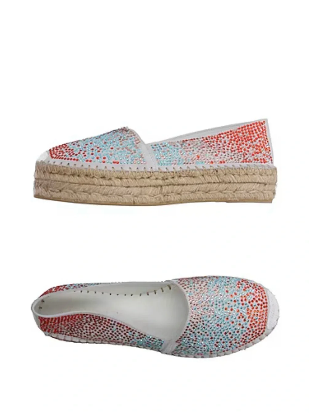 FIORINA Embellished Crystal Multicolor Women's Slip-On Flats espadrilles size 41